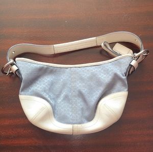 Blue and white Coach handbag